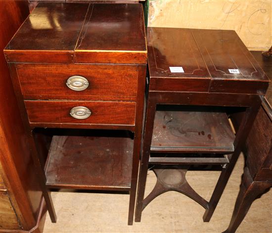 2 George III mahogany washstands